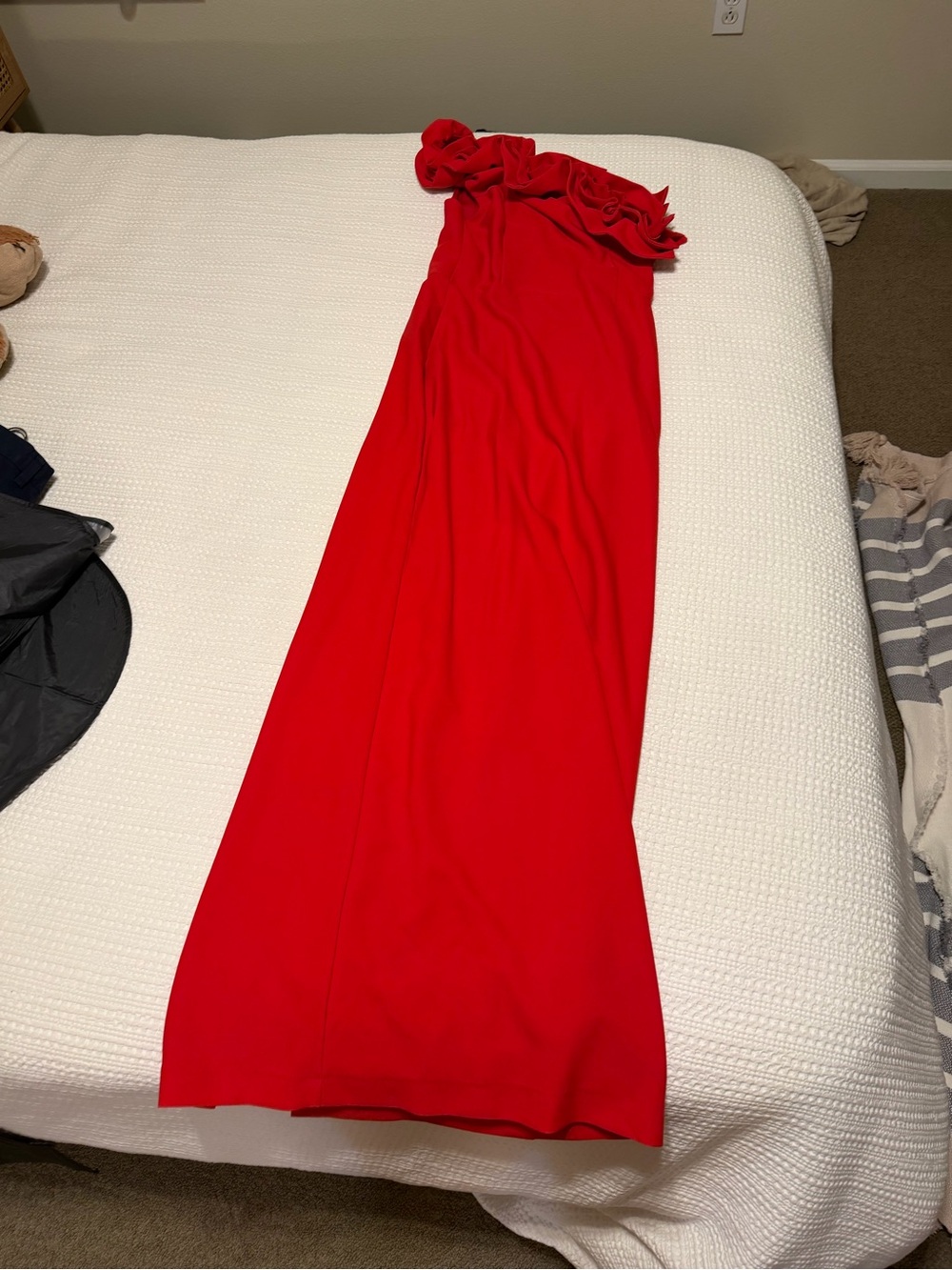 ASOS Red One-Shoulder Ruffle Maxi Dress - Picture 3 of 3